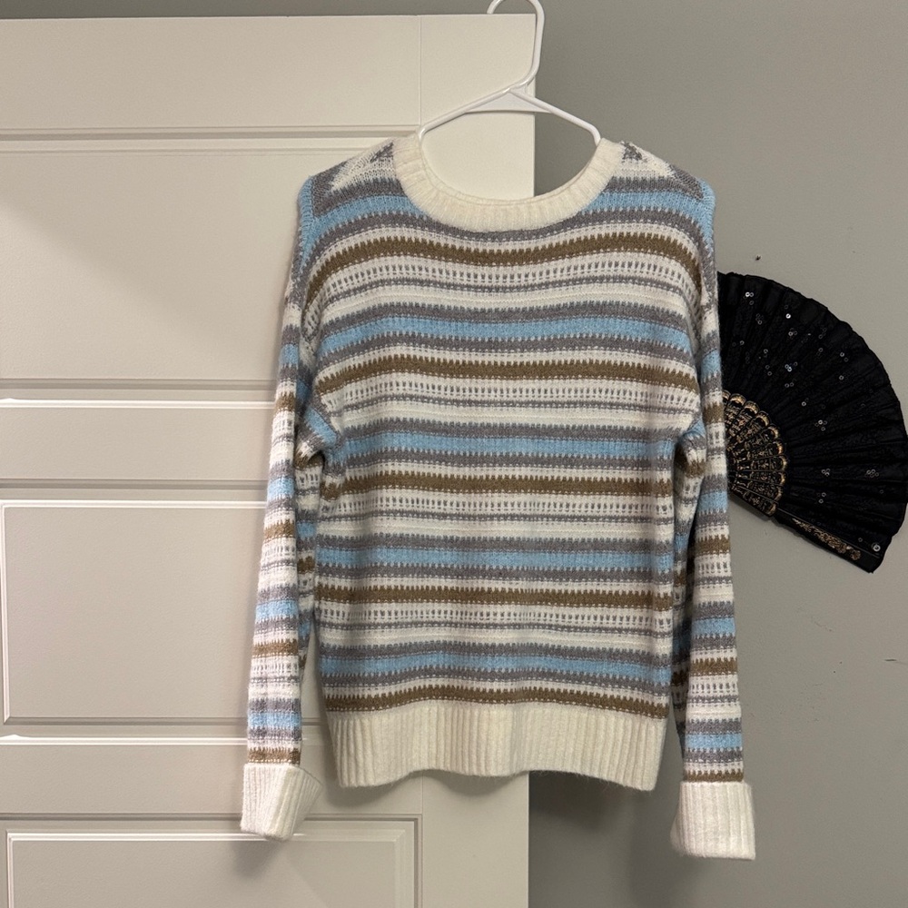 Striped Blue and Brown Women's Sweater